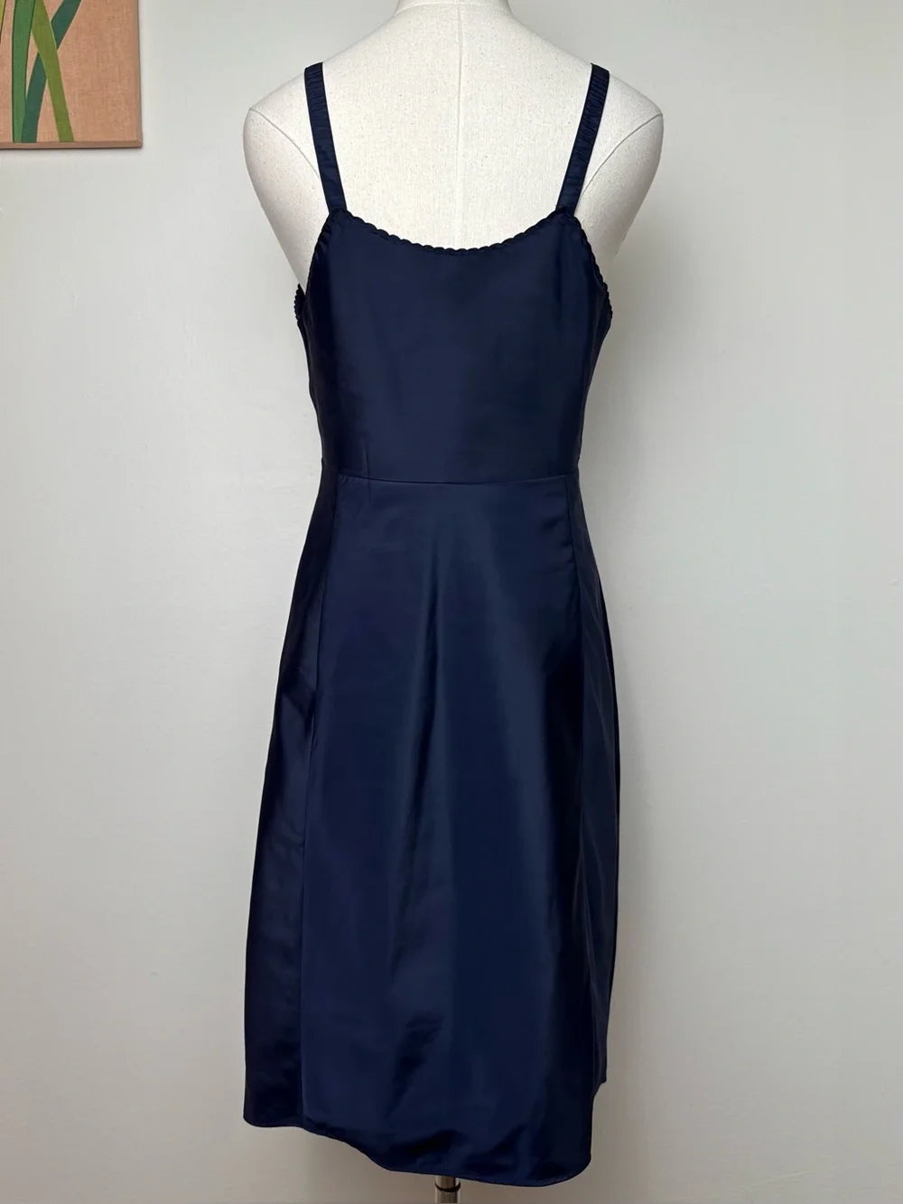 True Vintage 50s 60s Wondermaid Molded Magic Lingerie Dark Navy Blue Slip 34 - Picture 5 of 7